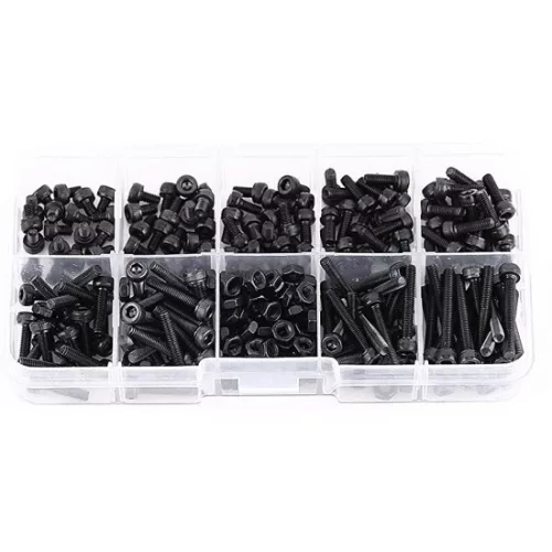 Șurub cap cilindric gaură internă 280 bucăți DIN 912 12.9 DSB negru M3