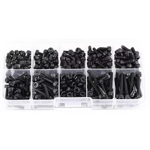 Șurub cap cilindric gaură internă 240 bucăți DIN 912 12.9 DSB negru M3