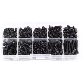   Șurub cap cilindric gaură internă 300 bucăți DIN 912 12.9 DSB negru M3