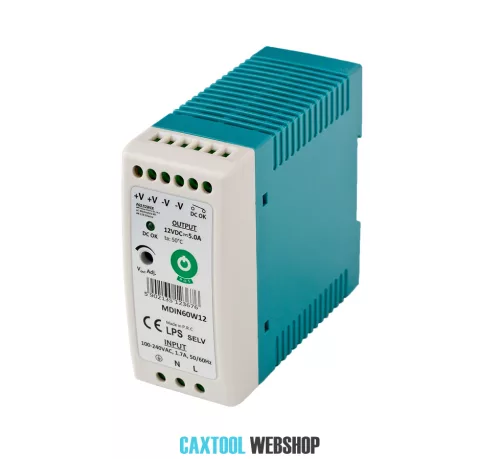 MW Power MDIN60W12 sursă de alimentare pe șină DIN 60W 12V 5A