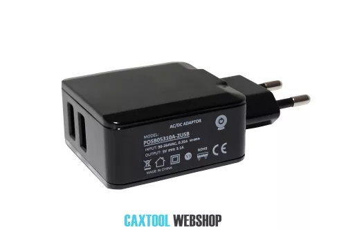 MW Power AC/DC adaptor POSB05310A-2USB 15.5W 5V 3.1A