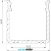 GLALU profil LED din aluminiu pentru montare la suprafață 16x16mm 1000mm alb