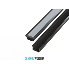   GLALU profil LED încastrat din aluminiu anodizat 9x16mm 4150mm negru