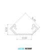 GLALU profil de colț LED din aluminiu anodizat 8,5x12mm 2020mm argint