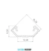 GLALU profil de colț LED din aluminiu anodizat 8,5x12mm 1000mm argint