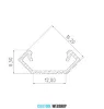 GLALU profil de colț LED din aluminiu 8,5x12mm 2020mm naturale