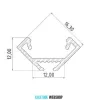 GLALU profil de colț LED din aluminiu 12x12mm 3000mm negru