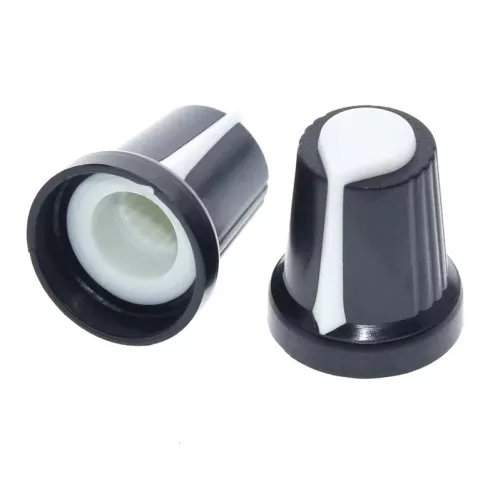 Capac, knob potențiometru 6mm,15x7 alb