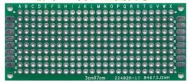 Placă PCB prototipare față dublă 3x7cm