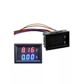   Voltmetru cu ampermetru 0.28" 100V 50A dual LED albastru + roșu