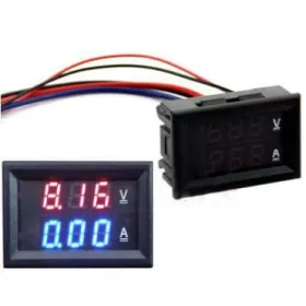   Voltmetru cu ampermetru 0.28" 100V 100A dual LED albastru + roșu