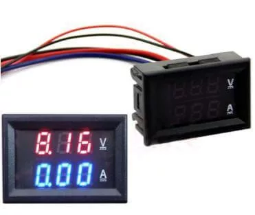 Voltmetru cu ampermetru 0.28" 100V 100A dual LED albastru + roșu