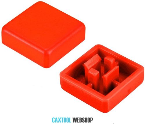 Capac buton 12x12x7.3mm roșu