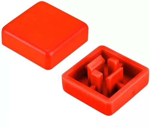 Capac buton 12x12x7.3mm roșu