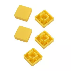 Capac buton 12x12x7.3mm galben
