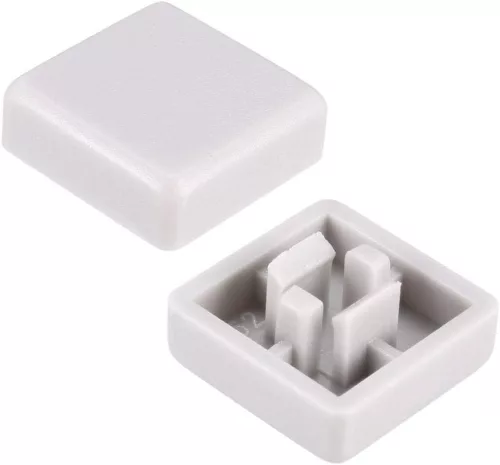 Capac buton 12x12x7.3mm alb