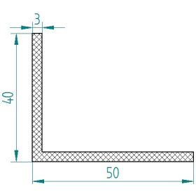   Profil de protecție a marginilor EPDM, 50x40x3mm Profilu "L" negru