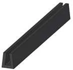Profil de protecție a marginilor silicone, 6,85x3,2x6,35mm Profilu "U" negru