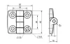 B8 hinge 52 x 48 x 6.6 mm, 8mm groove