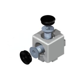 B6 Conector cubic 20x20x20 mm, 2D, canelură de 6 mm, kit
