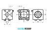 B6 Conector cubic 20x20x20 mm, 3D, canelură de 6 mm, kit