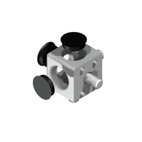 B8 Conector cubic 30x30 mm, 3D, canelură de 8 mm, kit