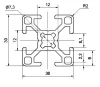Bosch comp. profil de aluminiu 30 x 30mm, canal 8