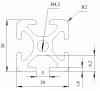 Item comp. profil de aluminiu 20 x 20mm, canal 5