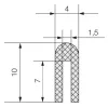 Profil de protecție a marginilor EPDM, 1413 10 x 1,5mm Profilul U