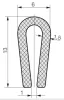 Profil de protecție a marginilor EPDM, 1417 11,5 x 1,5mm Profilul U