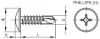 Autoforant surub pentru V-canal, C-beam profiles cu Phillips cap